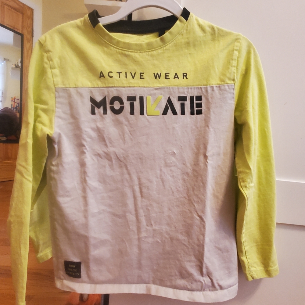 Yellow and White Long Sleeve Shirt